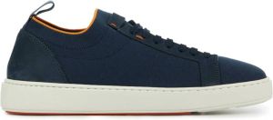 Santoni Blauwe Suède Sneakers Upgrade Jouw Stijl Blauw Heren