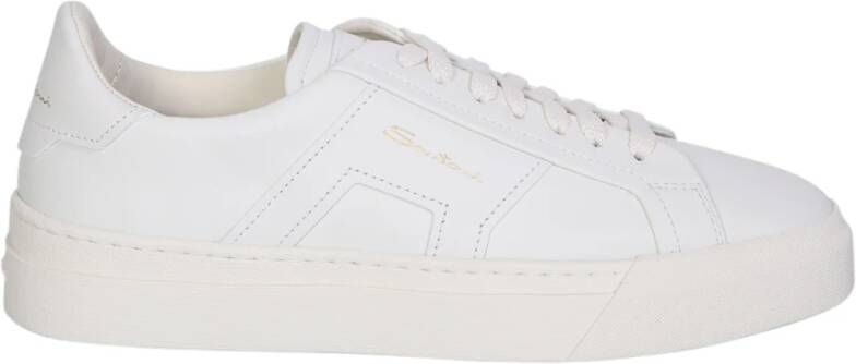 SANTONI Lage Sneakers Dames 61070 Maat: 36 Materiaal: Leer Kleur: Wit