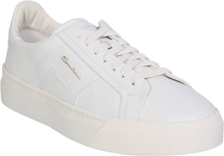 Santoni Lage sneakers met dubbele gesp White Dames