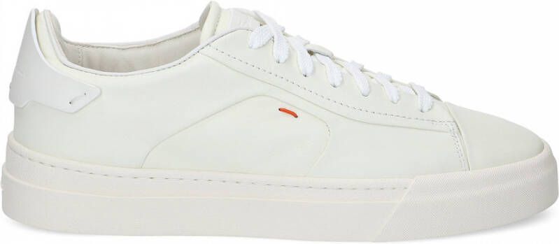 Santoni Leren Sneaker met Maxi Lettering White Heren