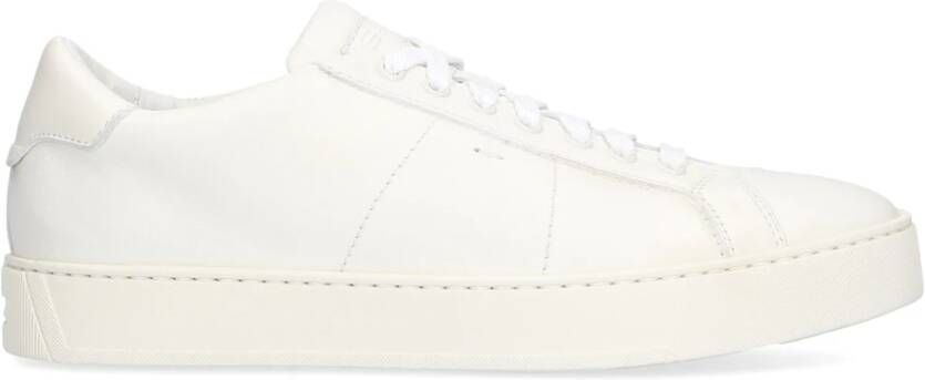 Santoni Verhoog je sneaker game met leren sneakers White Heren