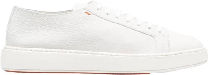 SANTONI Sneakers Heren Biking Maat: 10 5 Materiaal: Leer Kleur: Wit