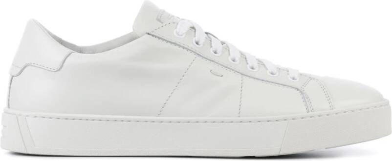 Santoni Leren Heren Sneakers Stijlvol en Duurzaam White Heren