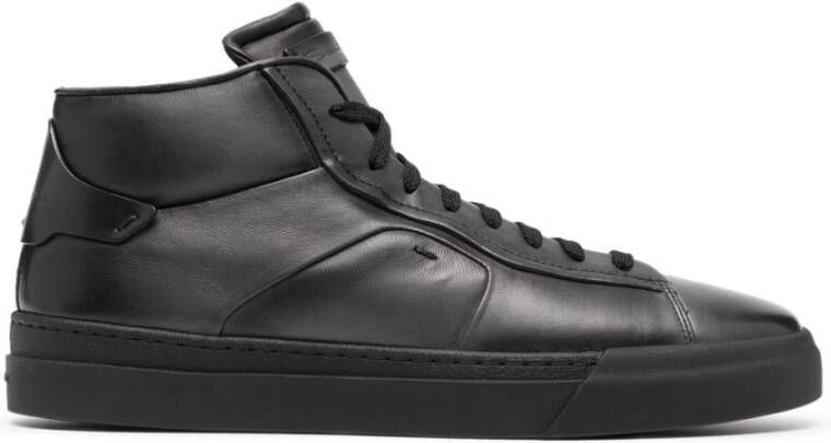 Santoni Hoge Leren Sneaker Grijs Heren