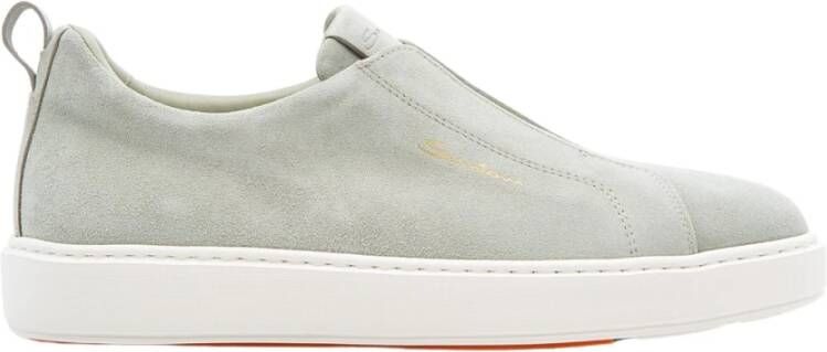 Santoni Sportieve Slip-On Sneaker Bianco Arancio Gray Heren