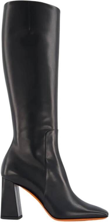 Santoni Square-Toe Leren Laarzen met 85mm Hak