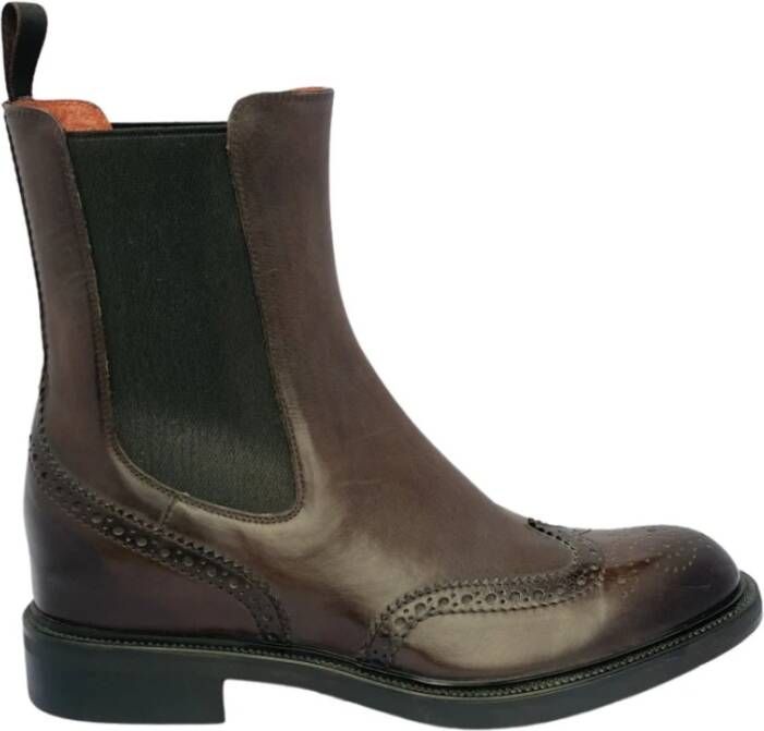 Santoni Stijlvolle Chelsea-laarzen voor vrouwen Brown Dames