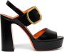 Santoni Stijlvolle Leren Hoge Hak Sandaal Black Dames - Thumbnail 1