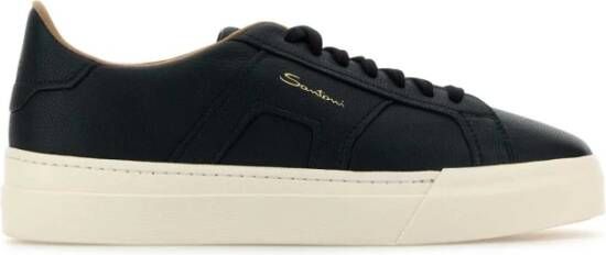 Santoni Stijlvolle Navy Blue Leren Sneakers