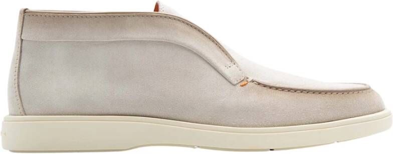 Santoni Suède Desert Boot Lichtgewicht Moderne Stijl Beige Heren