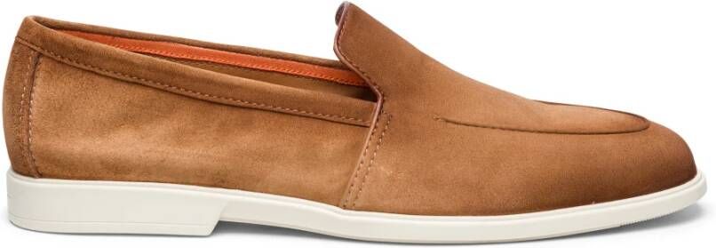 SANTONI Loafers Heren Malibu Maat: 8 5 Materiaal: Suède Kleur: Bruin