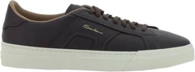 SANTONI Lage Sneakers Grain Led Sneaker Maat: 44 Materiaal: Leer Kleur: Bruin