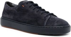 Santoni Suede Sneakers Gemaakt in Italië Zwart Heren