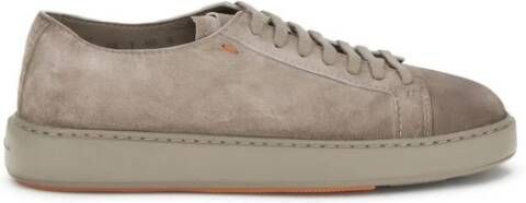 Santoni Suède Sneakers met Dubbele Gespdecoratie