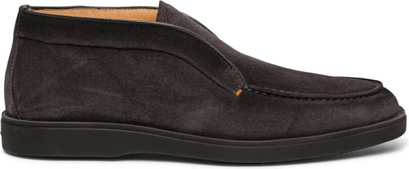 Santoni Grijze Suède Desert Boots Moderne Stijl Gray Heren