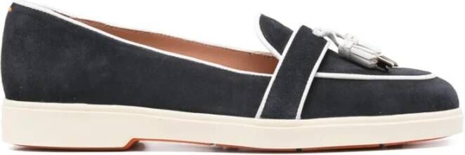Santoni Tassel Suede Loafers