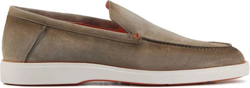 SANTONI Instappers Heren Detroit 17824 Sue Maat: 39 Materiaal: Suède Kleur: Bruin