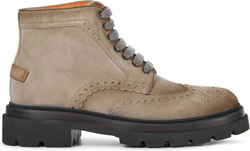 SANTONI Boots Heren 17684 Maat: 42 Materiaal: Suède Kleur: Taupe