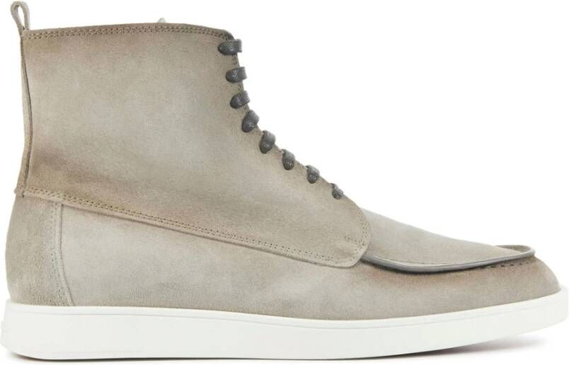 Santoni Heren Suède Veterschoenen Beige Heren