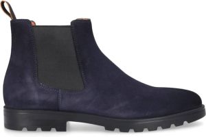 Santoni Touring Chelsea Boots in Veloursleder Blauw Heren
