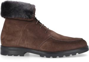 Santoni Velours Enkellaarzen 17891 Laverda Bruin Heren