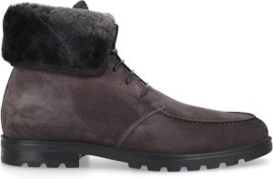 Santoni Velours Enkellaarzen 17891 Laverda Bruin Heren