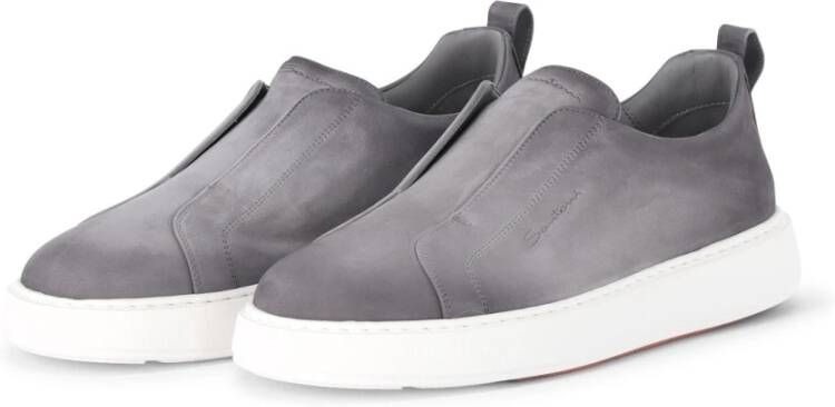 Santoni Velours Slip-On Sneaker met Ombré Detail