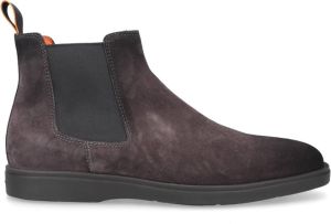 Santoni Veloursleder Chelsea Boots 18588 Carlos Grijs Heren