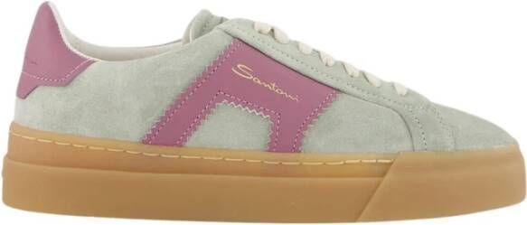 Santoni Vintage Double Buckle Sneakers Groen Paars - Foto 2