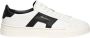 Santoni Witte Lage Sneakers van Leer met Dubbele Gesp Detail White Heren - Thumbnail 1