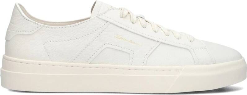 SANTONI Lage Sneakers Heren 21967 Maat: 42 Materiaal: Leer Kleur: Wit