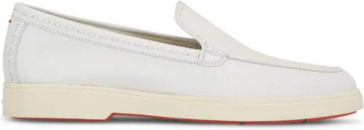 Santoni Witte leren instaploafers