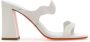 Santoni Witte leren muiltjes met 8 5 cm hak - Thumbnail 1