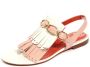 Santoni Witte leren sandaal met teenband - Thumbnail 1