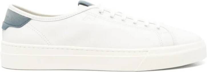 Santoni Witte Leren Sneaker