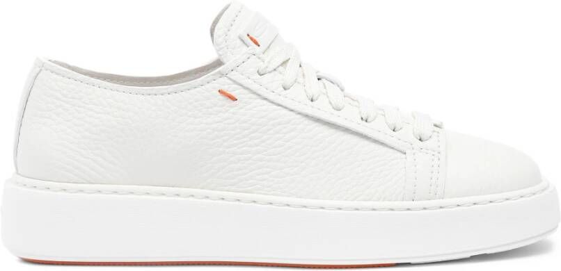 Santoni Witte Leren Veterschoenen White Dames