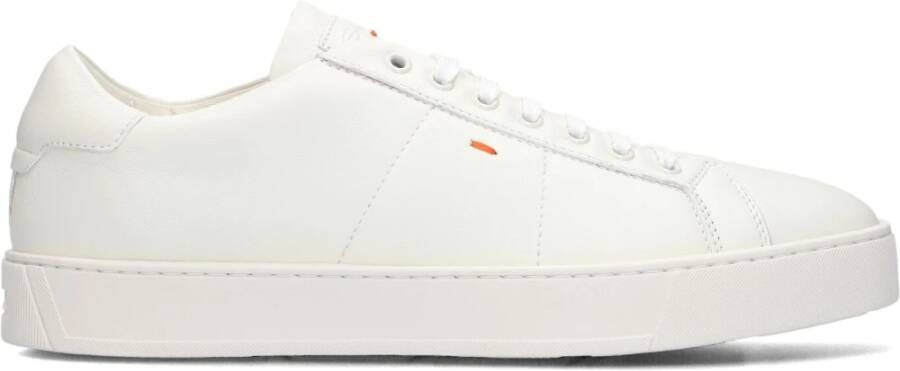 Santoni Witte Leren Sneakers Gloria2 Sft White Heren