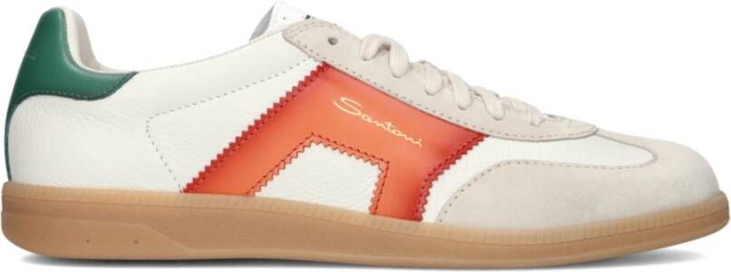 Santoni Witte Sneakers Combi Multicolor Heren
