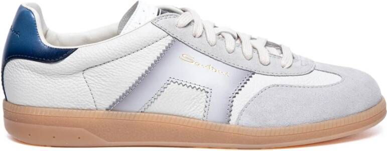 SANTONI Lage Sneakers Heren Dbs Olympic Maat: 10 Materiaal: Suède Kleur: Wit