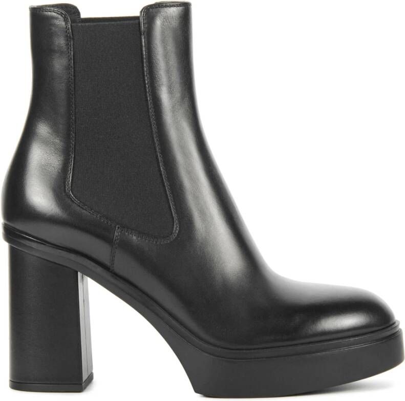 SANTONI Enkellaarsjes Dames 70512 Led Maat: 38 5 Materiaal: Leer Kleur: Zwart