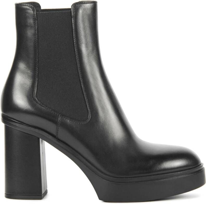 Santoni Zwarte Enkellaarsjes Black Dames