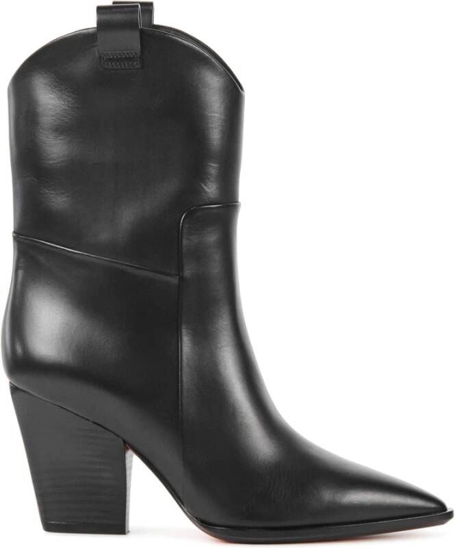 Santoni Zwarte Laarzen Leer Bestel Een Maat Kleiner Black Dames