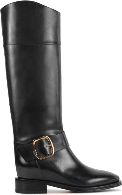 SANTONI Hoge Laarzen Dames Wshm70235bj2b Maat: 38 5 Materiaal: Leer Kleur: Zwart