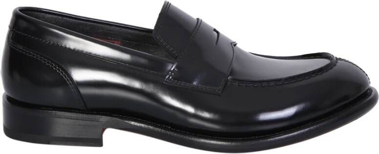Santoni Zwarte leren loafers