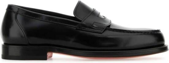 Santoni Zwarte leren loafers