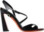 Santoni Zwarte Leren Sandalen met Hoge Hak - Thumbnail 1