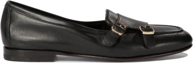 Santoni Zwarte Loafer Schoenen Elegant Ontwerp