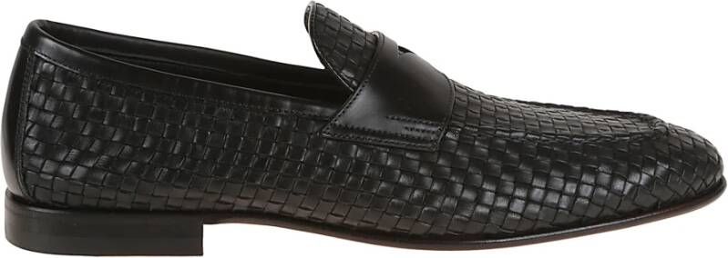 Santoni Zwarte Loafer Schoenen voor Mannen
