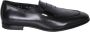Santoni Glanzende zwarte leren instapper Black Heren - Thumbnail 1