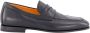 Santoni Zwarte Penny Leren Loafers - Thumbnail 1